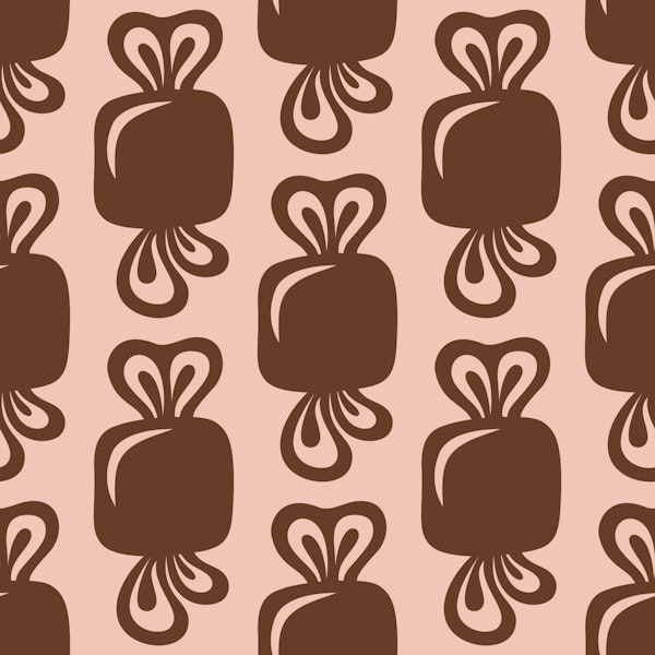 Bold brown pink retro candies