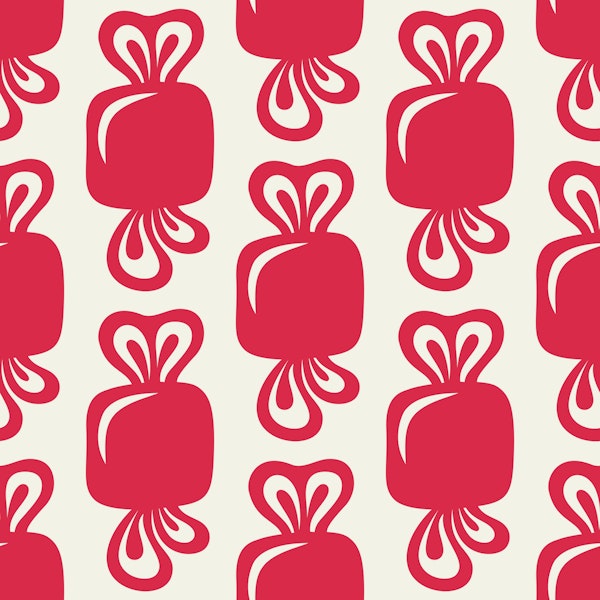 Bold red retro candies