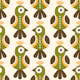 Scandi Folk Birds Green and Yellow