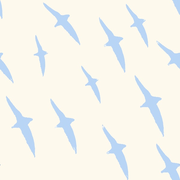 Coastal Birds in Soft Blue