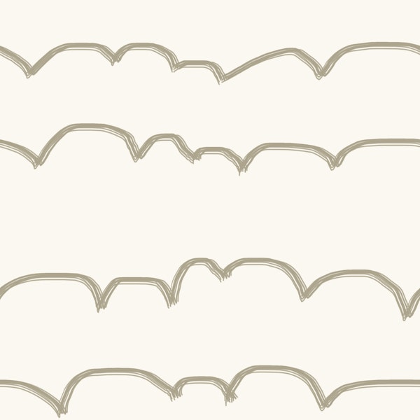 Soft Beige Scallop Stripes