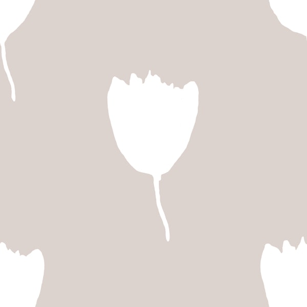 Soft Beige Floral Silhouette