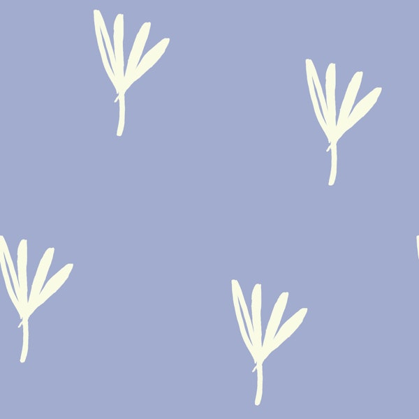 Scandi Leaves in Pale Blue