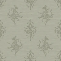 dancing Dakini on Linen Texture Sage Green tapetit