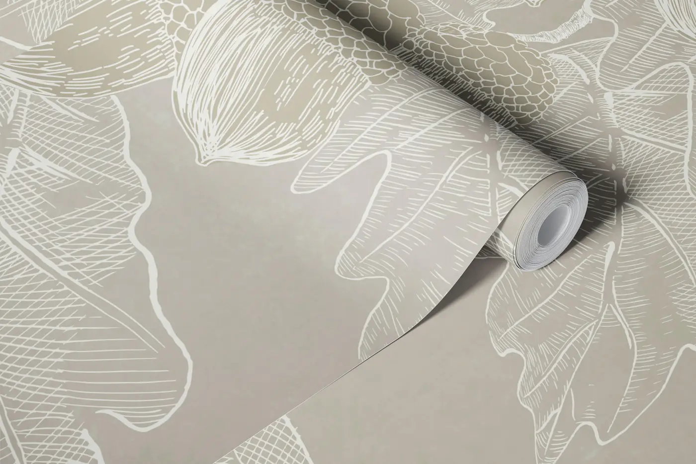 Vintage Acorn & Oak - Greige wallpaper roll