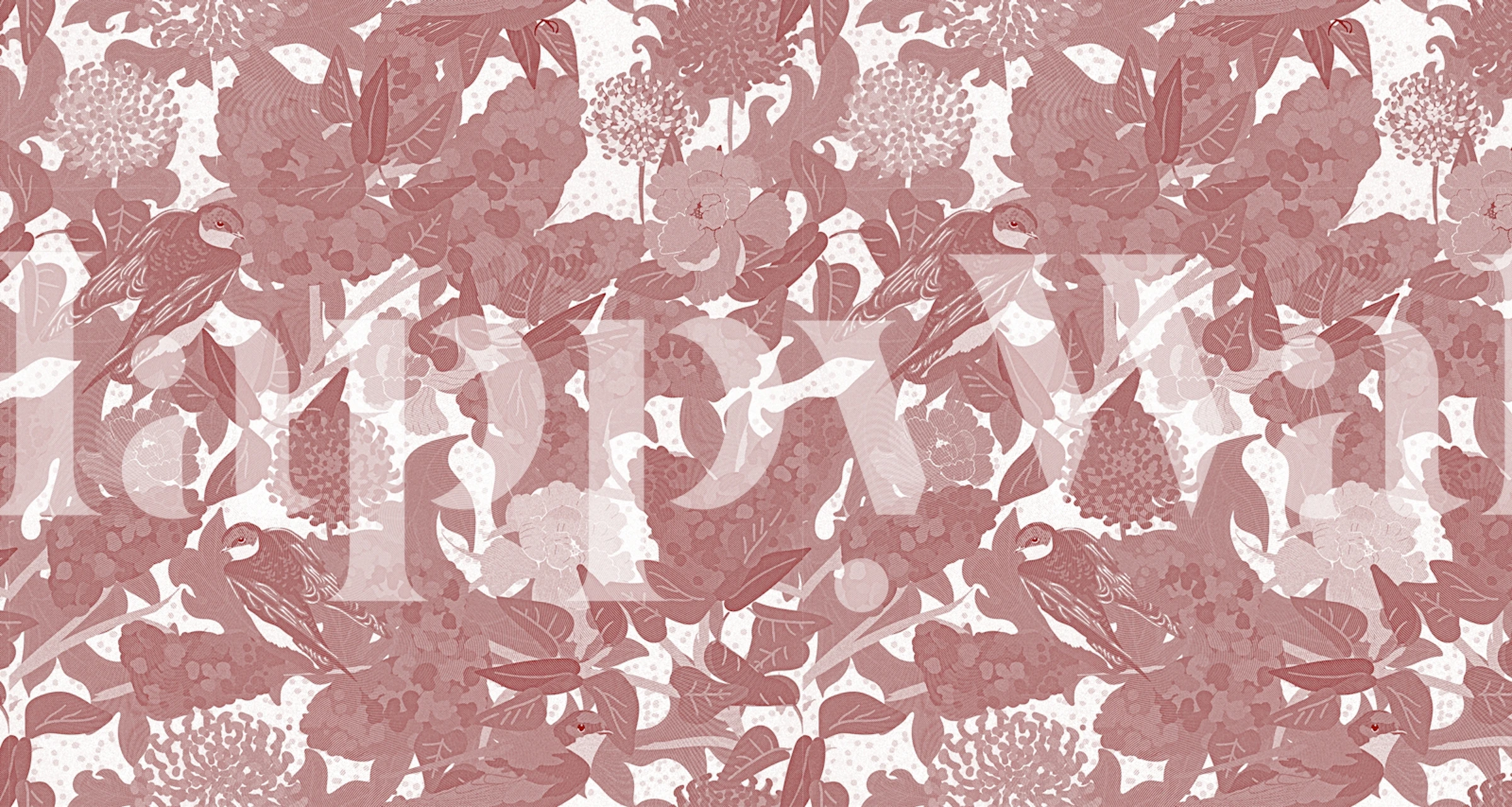 Swallows and lilacs in Red tapet