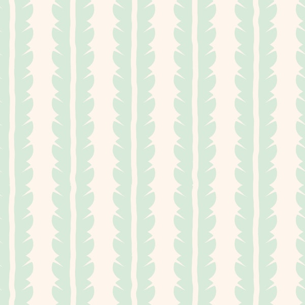 Minimal scandi botanical stripe in soft mint