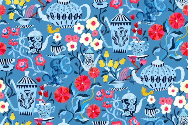 My blooming blue coffee table