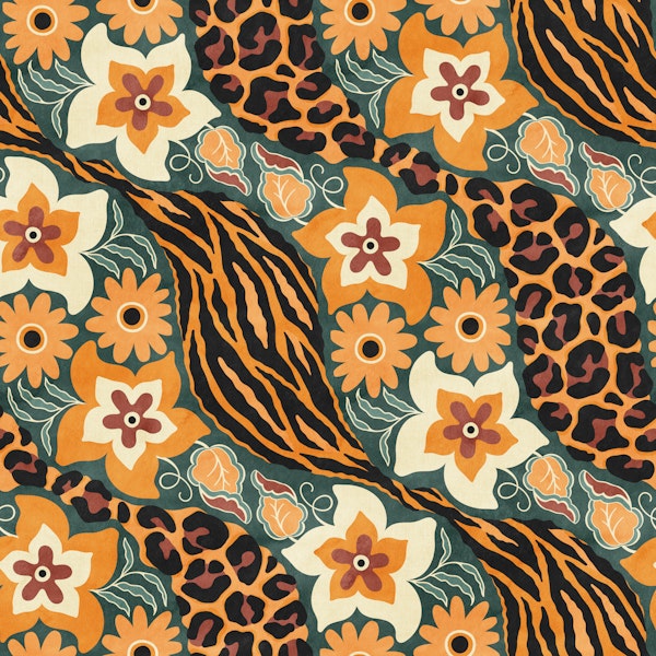 Tiger Stripe Leopard Floral