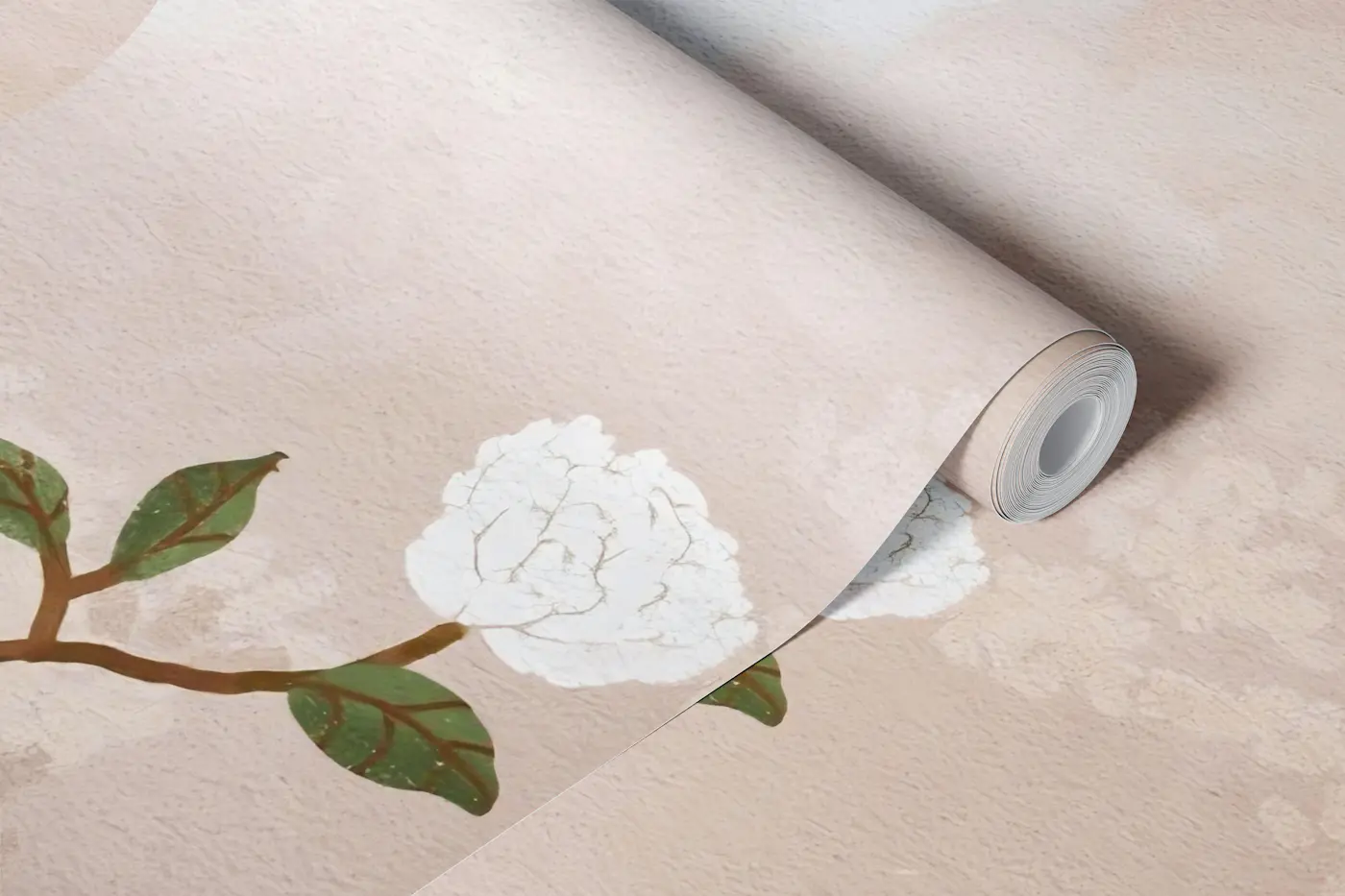 Soft Pastel Pine Tree Landscape Chinoiserie wallpaper roll