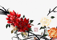 Enchanted Wildflowers on Dark Chinoiserie behang