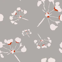 Abstract Wildflowers in Gray tapeta