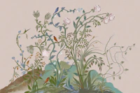 Chinoiserie Garden Birds and Trees behang