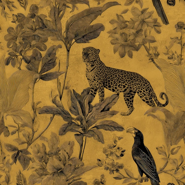 Golden Jungle Leopard Toile