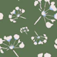 Modern Floral on Olive Green