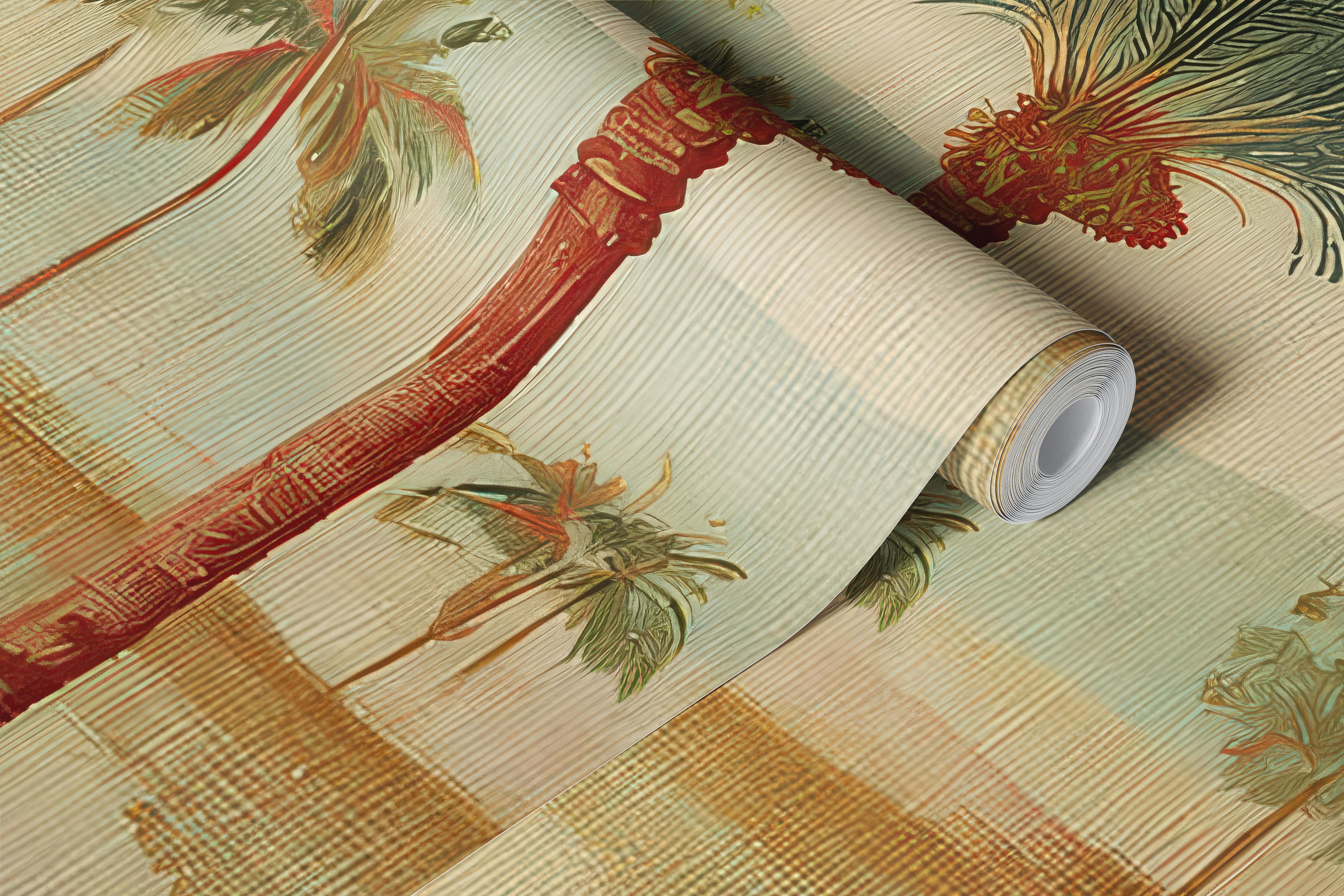 Dreamy tropical palm wallpaper in a room