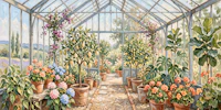 Sunlit French Greenhouse Garden tapeta
