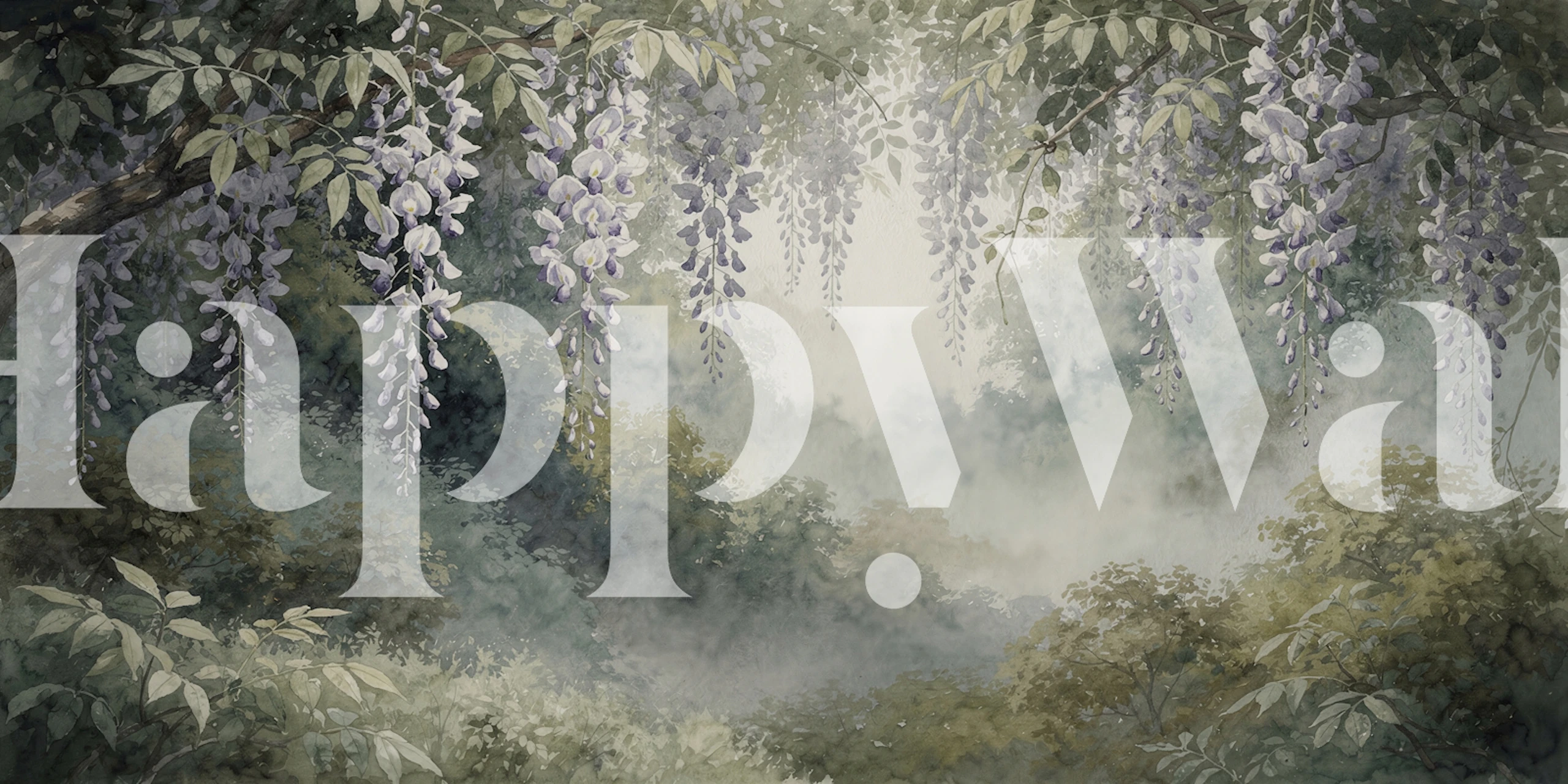 Misty Wisteria Forest Canopy behang