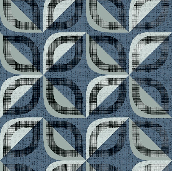 mid mod leaves-teal-mid century