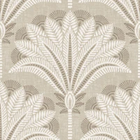Boho block print palms in beige tapet
