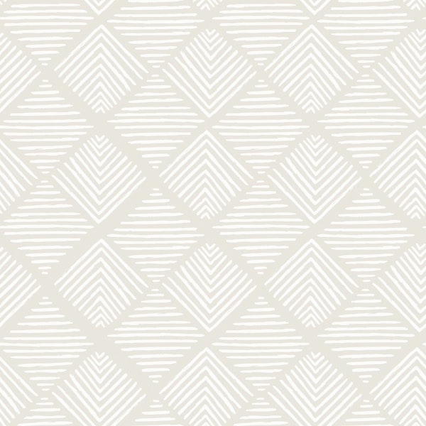 Soft Taupe Tribal Geometry Pattern L