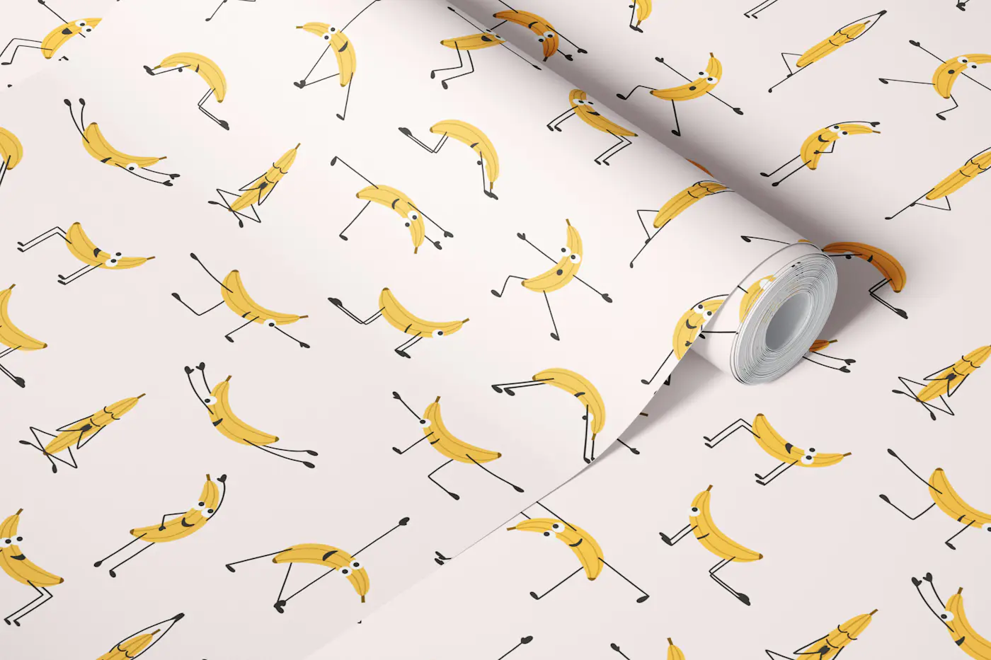 Banana Yoga Small Scale wallpaper roll