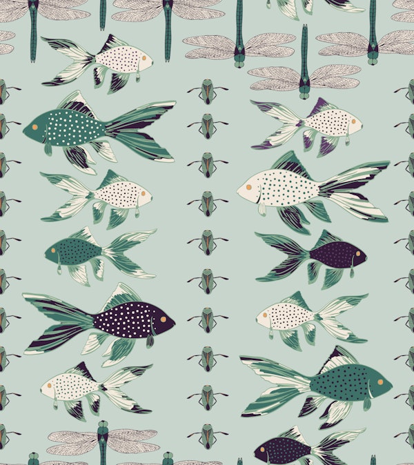 Cool Whimsical Fish Beetles and Dragonflies