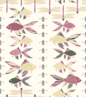 Pastel Whimsical Fish Beetles and Dragonflies tapet