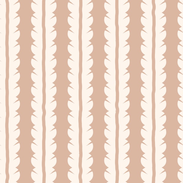 Sand and Cream Botanical Leaf Stripes