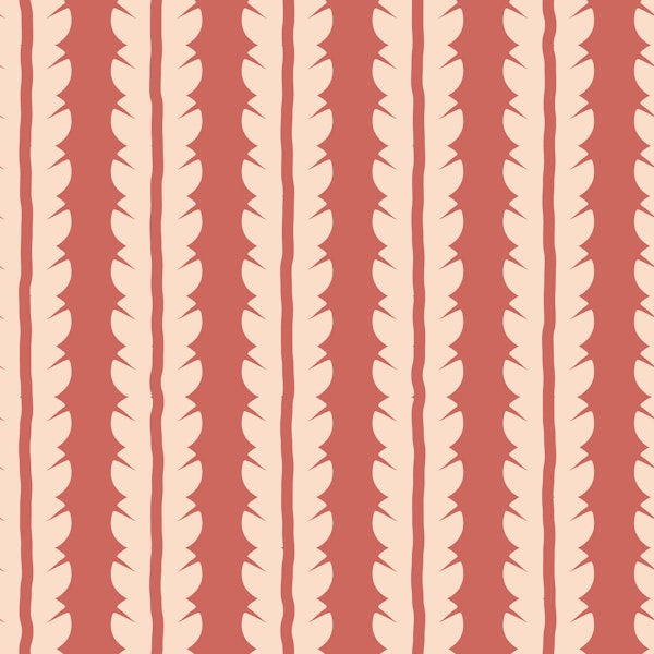 Terracotta Botanical Leaf Stripes