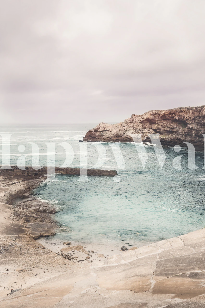 Seascape wallpaper in a cozy room