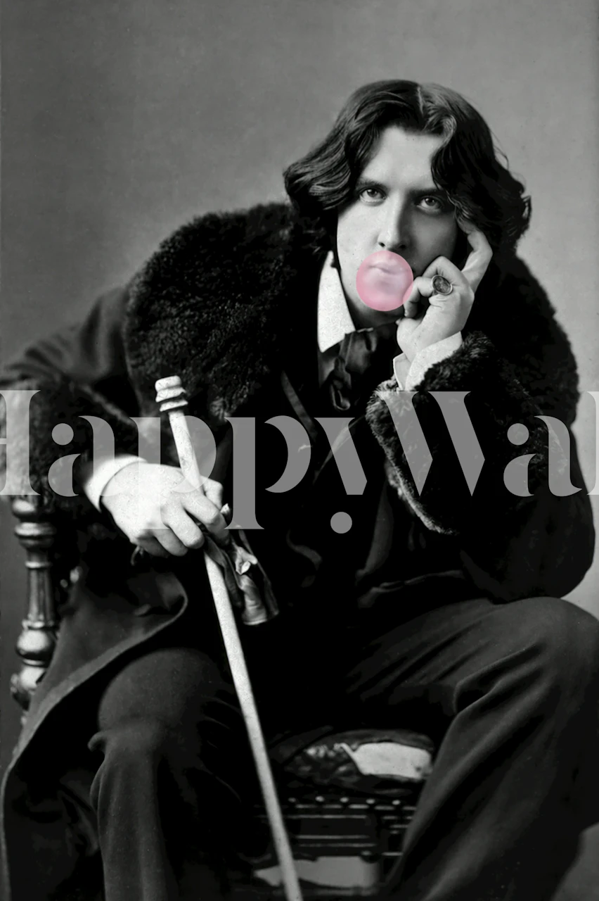 Oscar Wilde Pink Bubblegum wallpaper in a room