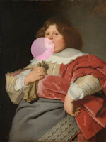 Old Master Portrait With Bubblegum tapete