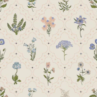 Vintage Wildflower Trellis tapeta