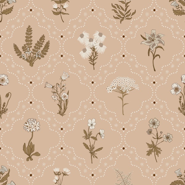 Beige Botanical Ditsy Florals