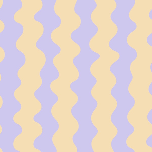 Lavender and Cream Wavy stripes