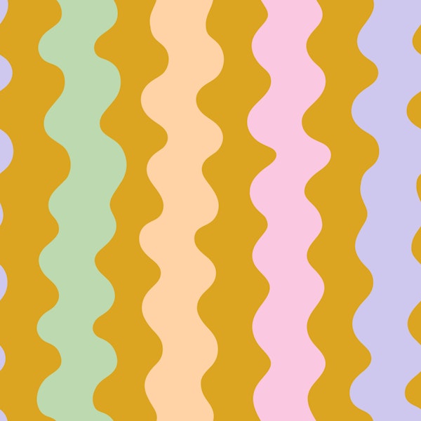 Retro pastel Wavy Stripes