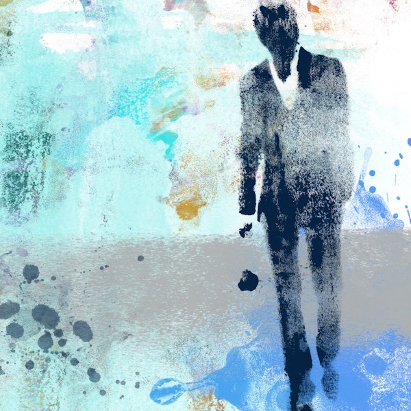 Watercolor Businessman Shadow