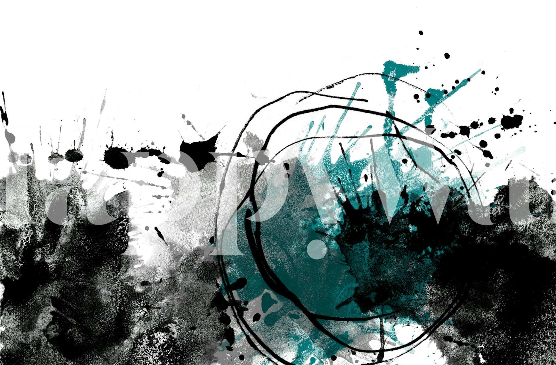 Urban Ink Splash Teal tapet i et rum