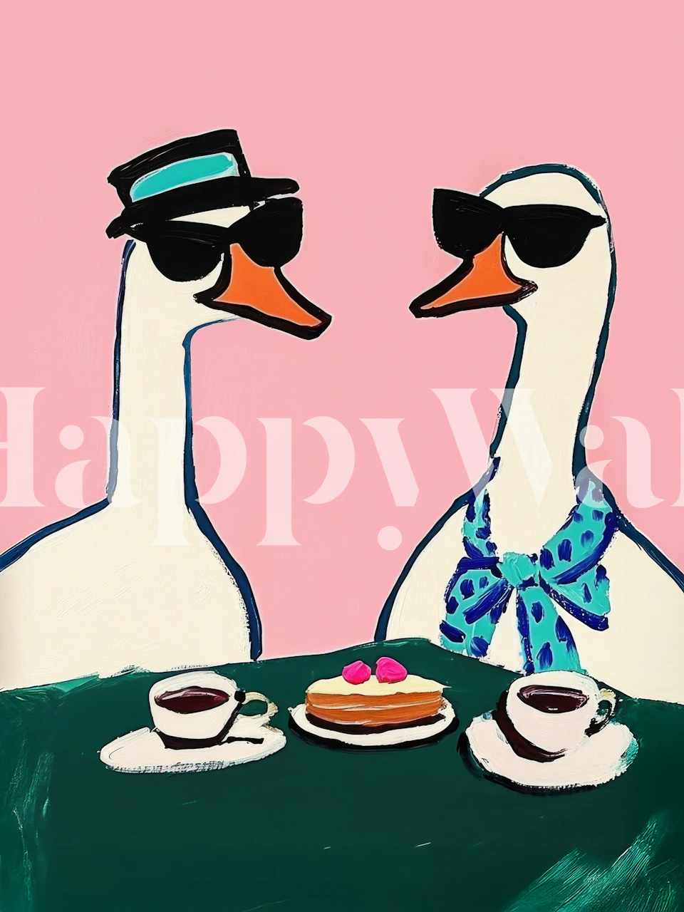 Coffee and Cake Date wallpaper in a room