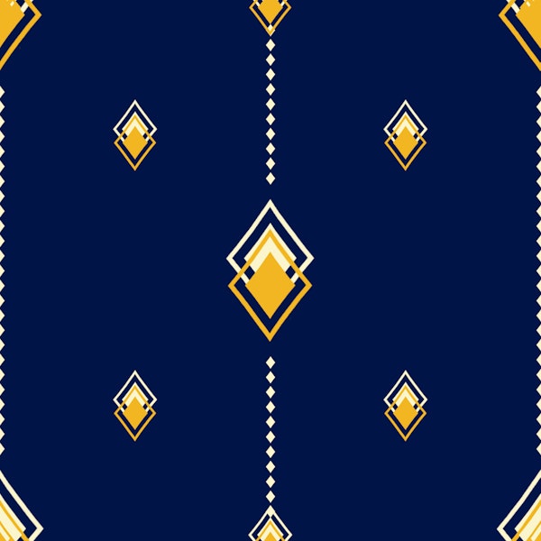 Art Deco Navy Gold Diamonds