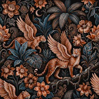 Mystical Teal Leopard Jungle Night tapety