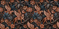 Mystical Teal Leopard Jungle Night tapeta