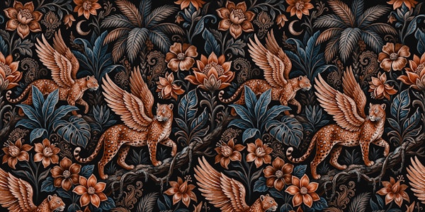 Mystical Teal Leopard Jungle Night