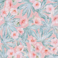 Blush Tropical Hibiscus Leaves wallpaper