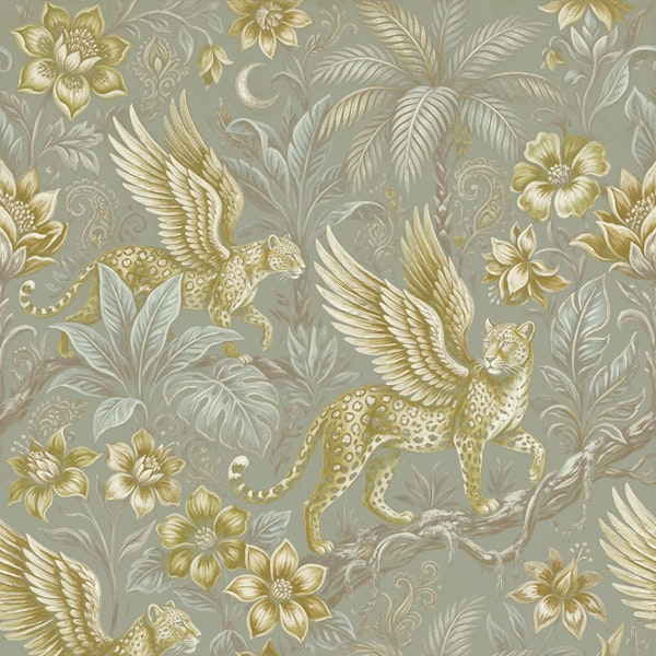 Mystical Sage Leopard Jungle Tapestry