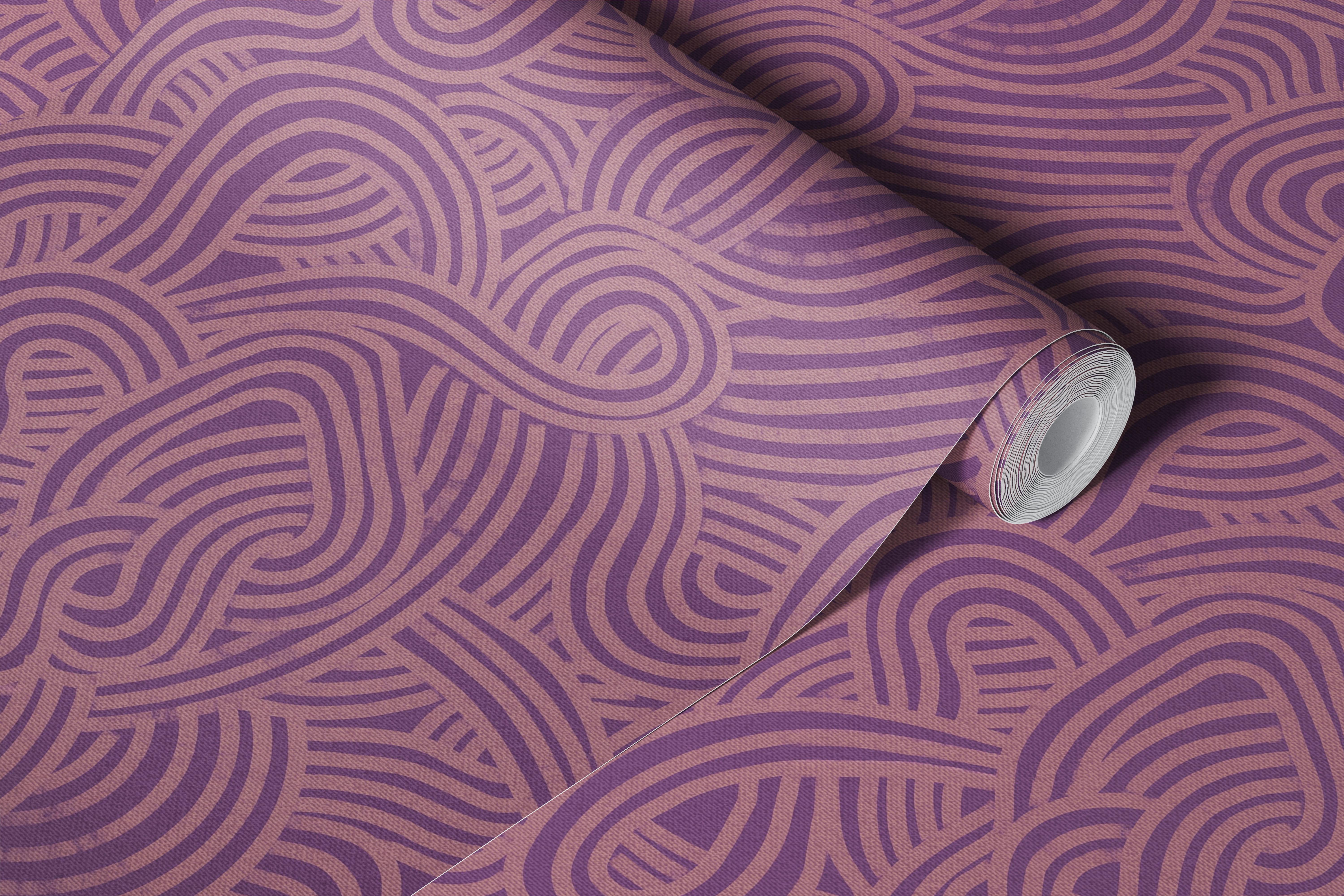 Purple Loops wallpaper design in a room