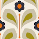 Bold Vintage Daisy in Orange Green - L