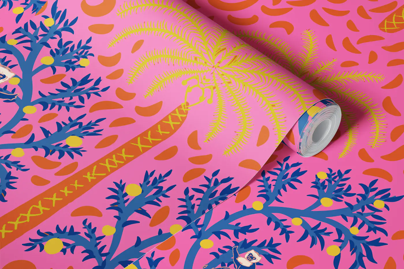 Snakes In Paradise Magenta wallpaper roll