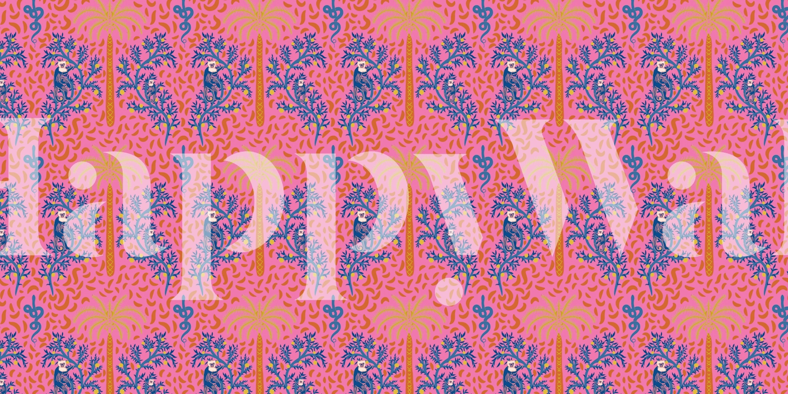 Snakes In Paradise Magenta wallpaper in a room